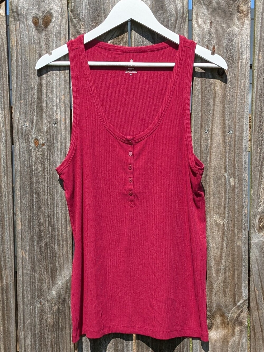 ThirdLove Lounge Ribbed Tank in Red XL Viscose